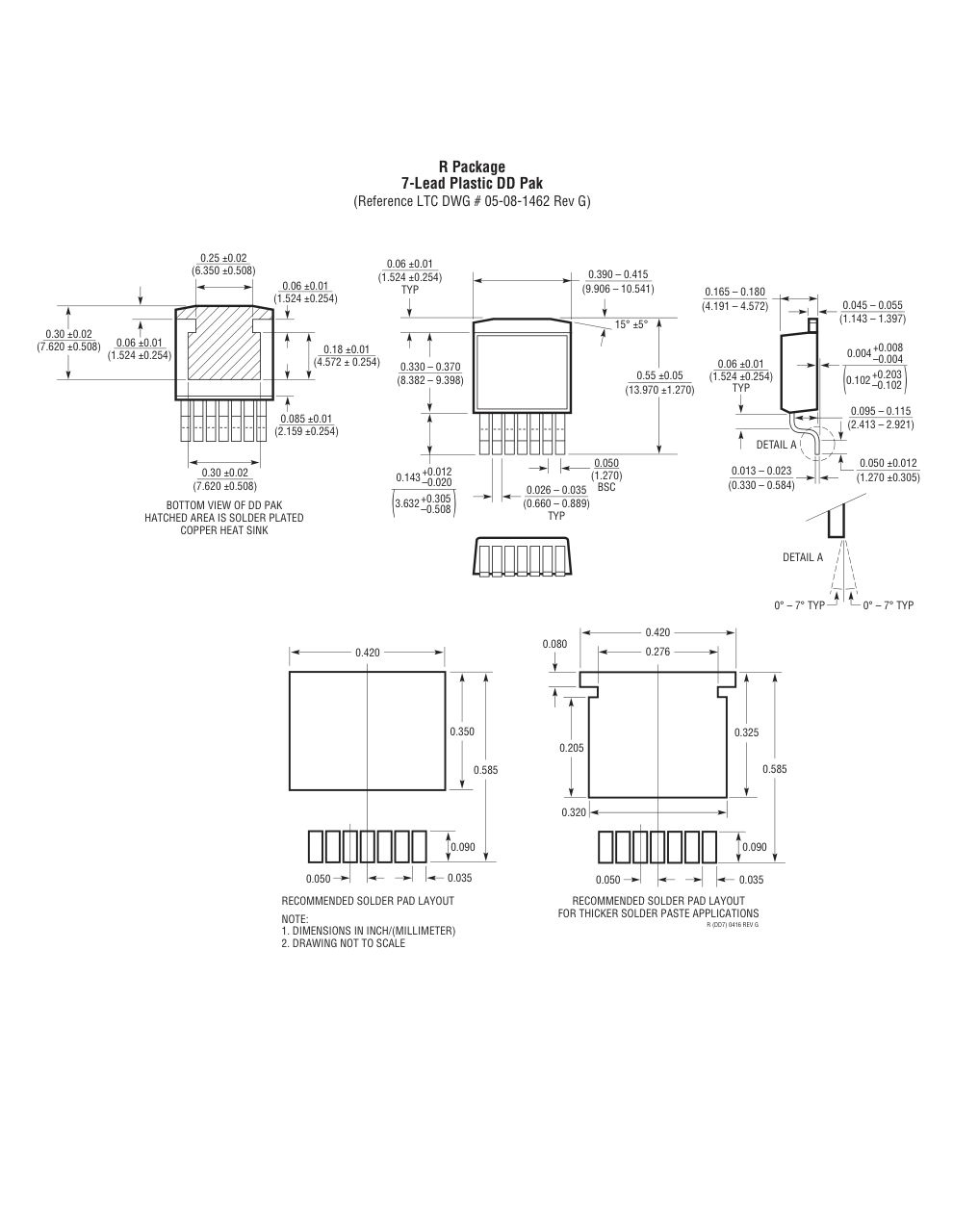 LT1959CR#PBF — Manufacturer package outline drawing - not a product photo, 7-Lead DD Pak