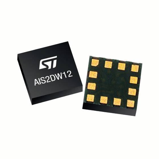 AIS2IHTR — Manufacturer package reference image, LGA 12L 2.0x2.0x1 mm