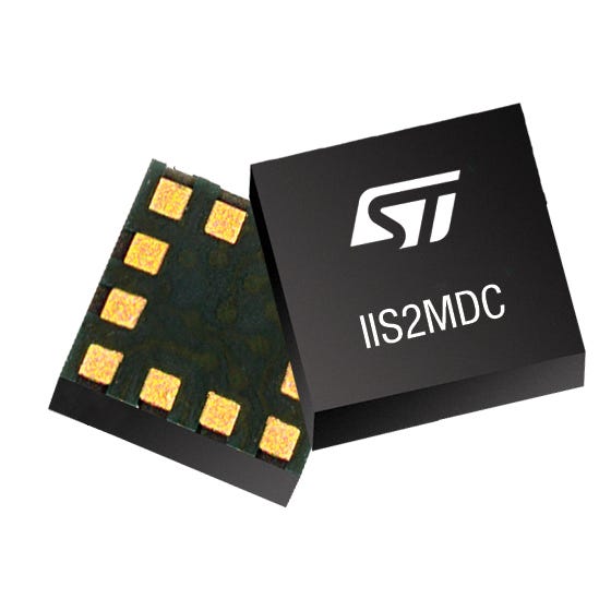 IIS2MDCTR — Manufacturer package reference image, LGA2X2X0.7 12 LEADS