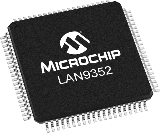 LAN9352/PT — Manufacturer package reference image, TQFP-80