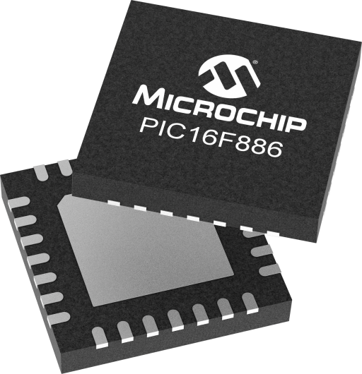 PIC16F886T-E/MLVAO — Manufacturer package reference image, VQFN-28