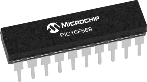 PIC16F689-I/P — Manufacturer package reference image, PDIP-20