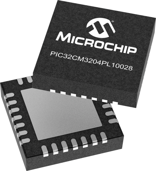 PIC32CM3204PL10028T-E/3LW — Manufacturer package reference image, VQFN-28
