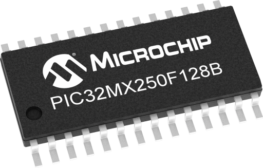 PIC32MX250F128BT-50I/SO — Manufacturer package reference image, SOIC-28