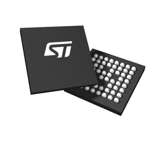 STM32WBA55UEI7 — Manufacturer package reference image, UFBGA 59 5x5x0.6 P 0.5 mm