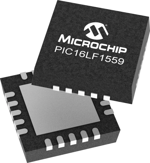 PIC16LF1559T-I/MLM10 — Manufacturer package reference image, QFN-20