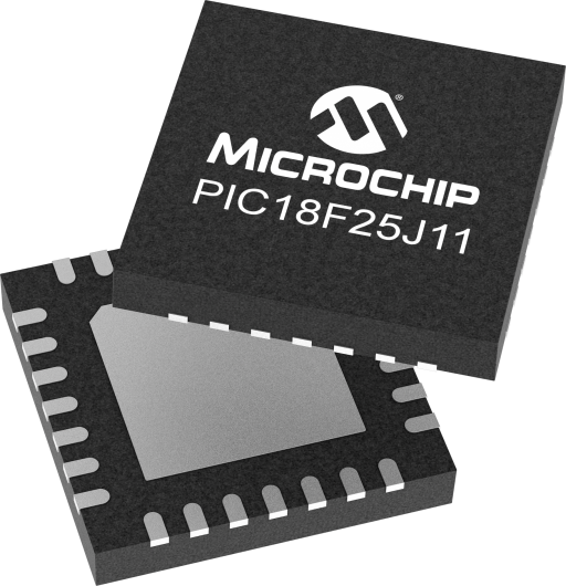 PIC18F25J11T-I/ML — Manufacturer package reference image, VQFN-28