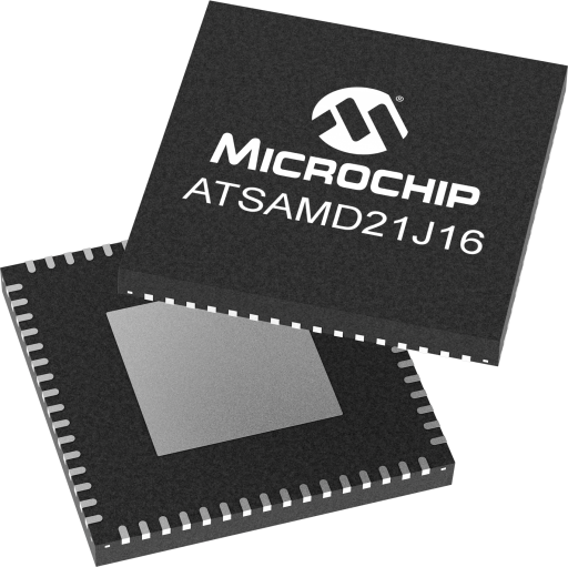 ATSAMD21J16B-MFT — Manufacturer package reference image, VQFN-64