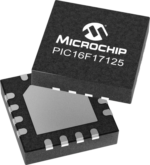 PIC16F17125T-I/7N — Manufacturer package reference image, VQFN-16