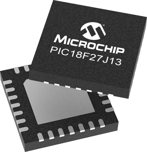 PIC18LF27J13-I/ML — Manufacturer package reference image, VQFN-28