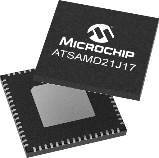 ATSAMD21J17A-MZT — Manufacturer package reference image, VQFN-64