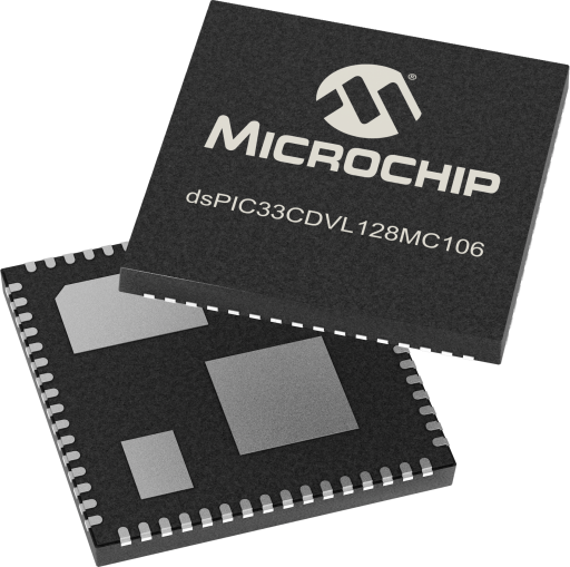DSPIC33CDVL128MC106T-E/8QW — Manufacturer package reference image, VGQFN-64