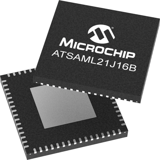ATSAML21J16B-MUT — Manufacturer package reference image, VQFN-64