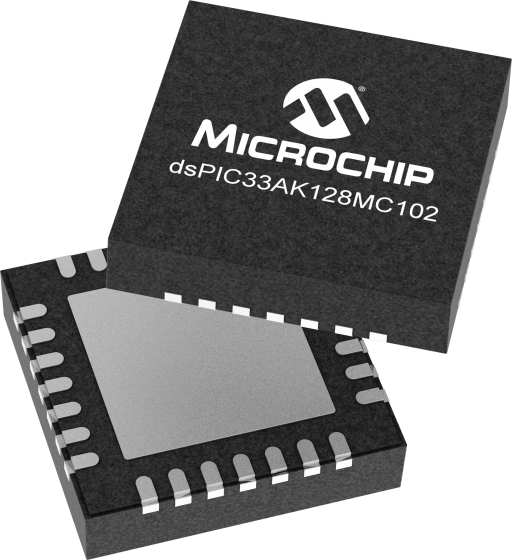 DSPIC33AK128MC102T-I/M7 — Manufacturer package reference image, VQFN-28