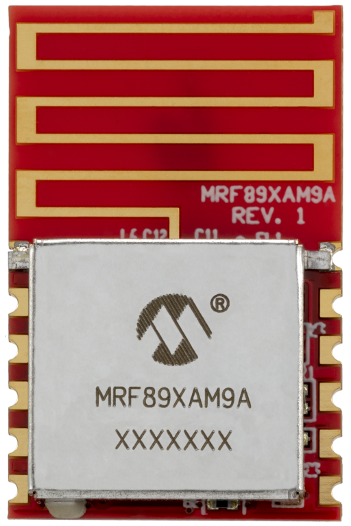 MRF89XAM9A-I/RM — Manufacturer package reference image, MODULE-12