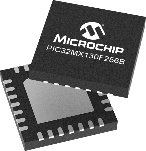PIC32MX130F256B-I/ML — Manufacturer package reference image, VQFN-28