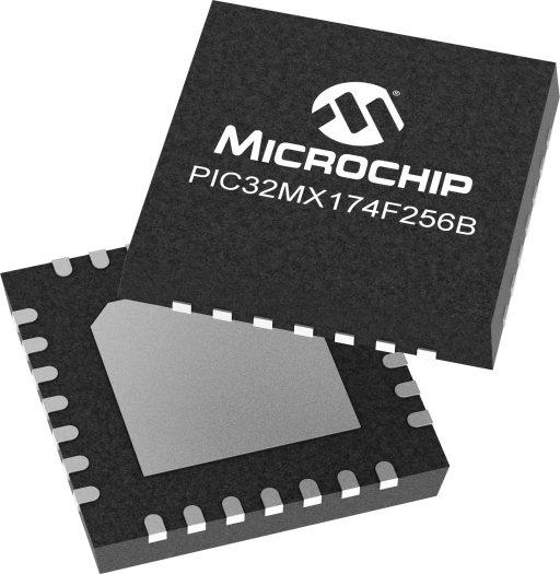 PIC32MX174F256BT-V/MM — Manufacturer package reference image, QFN-S