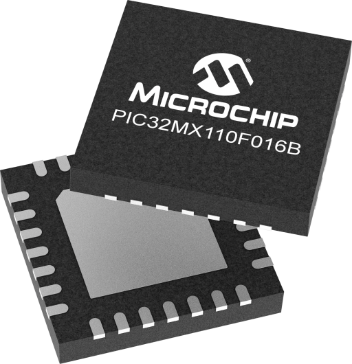 PIC32MX110F016BT-I/ML — Manufacturer package reference image, VQFN-28
