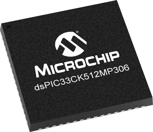 DSPIC33CK512MP306-H/MR — Manufacturer package reference image, QFN-64