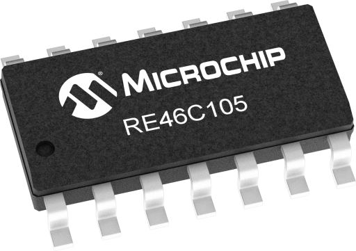 RE46C105S14TF — Manufacturer package reference image, SOIC-14