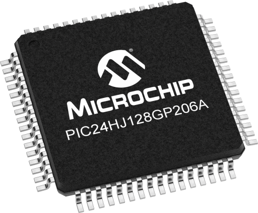 PIC24HJ128GP206A-I/PT — Manufacturer package reference image, TQFP-64