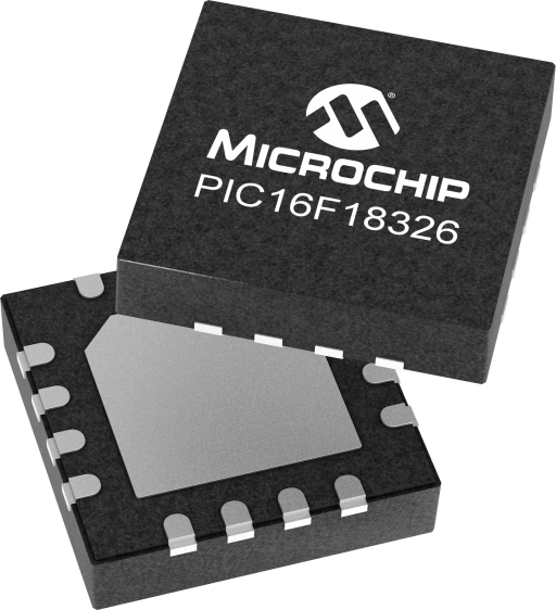 PIC16LF18326T-I/7N — Manufacturer package reference image, VQFN-16