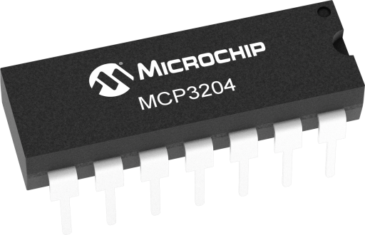 MCP3204-BI/P — Manufacturer package reference image, PDIP-14