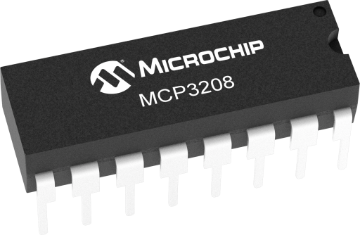 MCP3208-BI/P — Manufacturer package reference image, PDIP-16