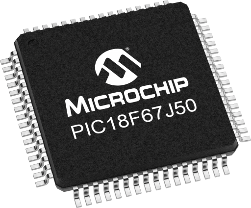 PIC18F67J50-I/PT — Manufacturer package reference image, TQFP-64