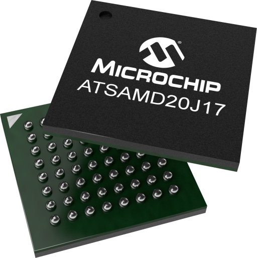 ATSAMD20J17A-CU — Manufacturer package reference image, UFBGA-64
