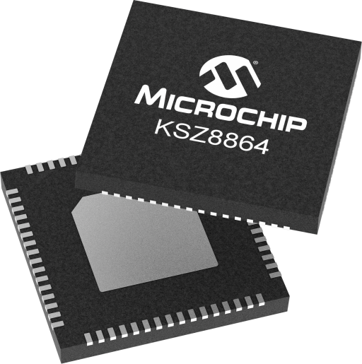 KSZ8864CNXIA — Manufacturer package reference image, VQFN-64