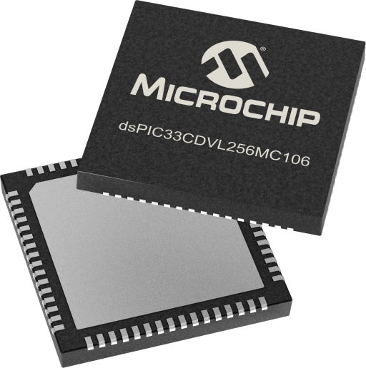 DSPIC33CDVL256MC106-I/8PW — Manufacturer package reference image, VQFN-64