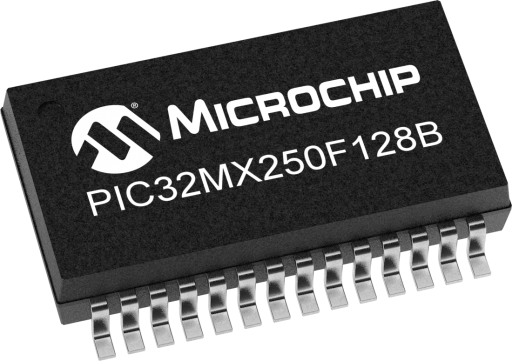 PIC32MX250F128B-V/SS — Manufacturer package reference image, SSOP-28